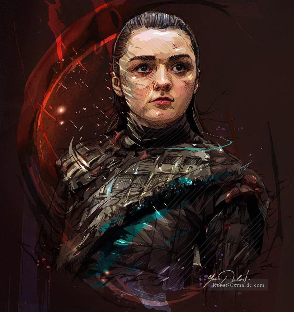 Porträt von Arya Stark cg Spiel der Throne Ölgemälde